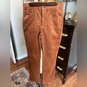 J. Crew women’s skinny leg cords in camel bowel color great for fall and winter